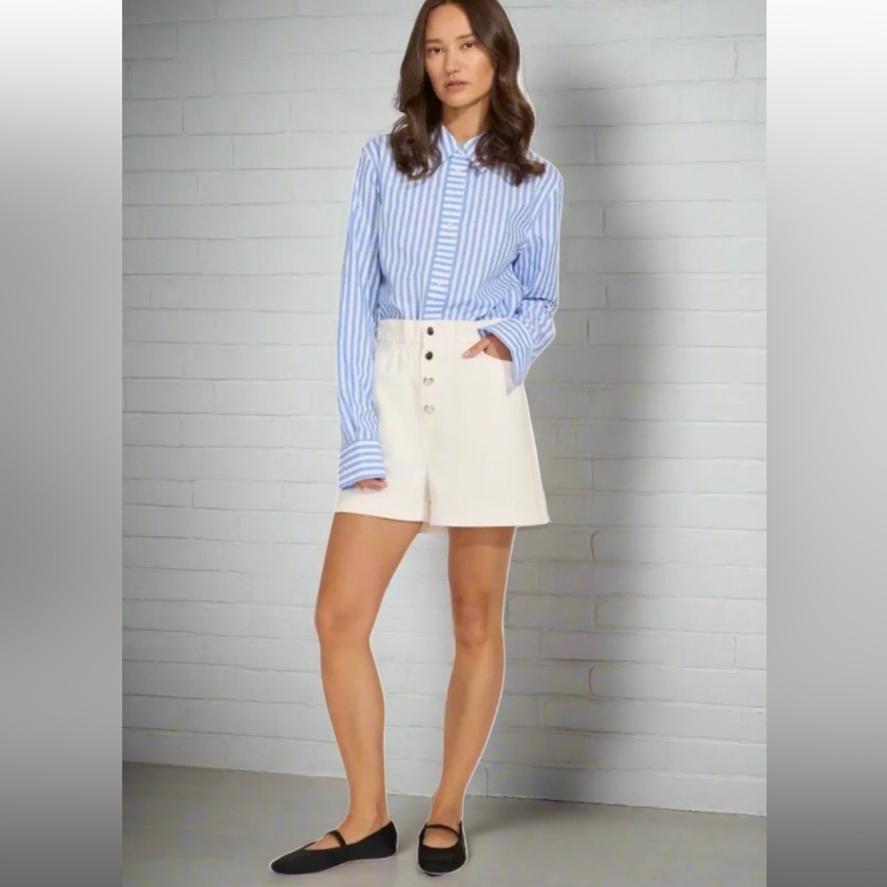 Solid & Striped 'Lauren' Blue/White Striped Button Down Shirt